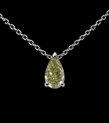 COLLIER OR GRIS 750/00 1.82g 1 DIAMANT CERT GIA 0.77 CT