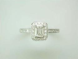 BAGUE OR GRIS 750/00 3.33g DIAMANT T54 - (ém) Zc0.50 (28) D0.19 CT