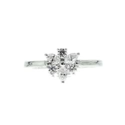 BAGUE OR GRIS 750/00 2.38g 6 DIAMANT 0.44CT T54