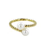 BAGUE OR JAUNE 750/00 PERLE DE CULTURE EAU DOUCE CHINE 5/5,5MM
