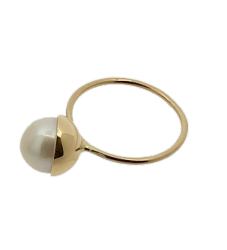BAGUE OR ROSE 750/00 PERLE DE CULTURE EAU DOUCE CHINE 8/8,5MM