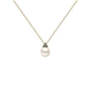 COLLIER OR JAUNE  750/00 PERLE DE CULTURE EAU DOUCE CHINE 9/9,5MM