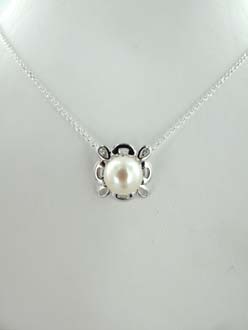 COLLIER ARGENT 925/00 3.20g EAU DOUCE CHINE 8/8,5MM SEMI-RONDE BLANCHE