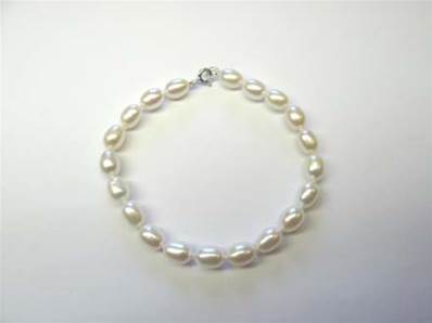 BRACELET OR GRIS 375/00 EAU DOUCE 6/6,5MM