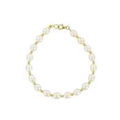 BRACELET OR JAUNE 750/00 PERLE DE CULTURE EAU DOUCE CHINE 5,5/6MM