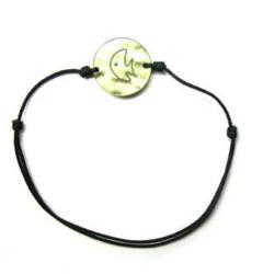 BRAC NACRE POISSON 14MM+COTON