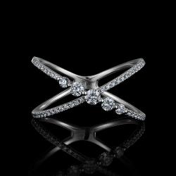 BAGUE OR GRIS 750/00 1.93g 56 DIAMANTS RONDS 0.41CT