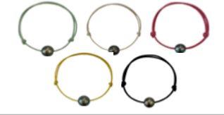 LOT BRACELETS COTON  MER DU SUD TAHITI 10/11MM SEMI-RONDE