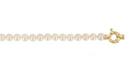 COLLIER OR JAUNE 750/00 1.2g AKOYA JAPON 6.5/7MM SEMI-RONDE