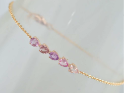 BRACELET OR ROSE 750/00  SAPHIR  MIXNS1.35(5) G1.71