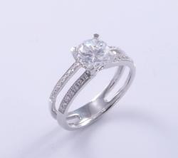 BAGUE ARGENT 925/00 ZIRCON T53