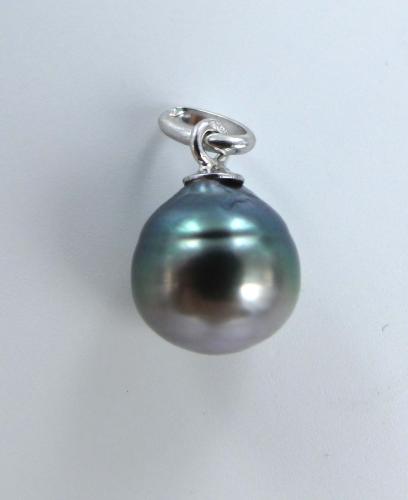 PENDENTIF OR GRIS 750/00 0.17g MERS DU SUD TAHITI 8/9MM SEMI-BAROQUE