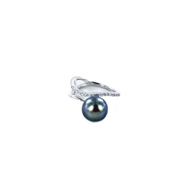 BAGUE OR GRIS 750/00 PERLE DE CULTURE MERS DU SUD TAHITI 10/11MM