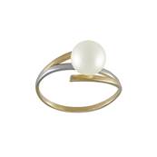 BAGUE OR JAUNE 375/00 PERLE DE CULTURE EAU DOUCE CHINE 7/7,5MM
