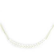 COLLIER OR JAUNE 750/00 PERLE DE CULTURE EAU DOUCE CHINE 3/3,5MM