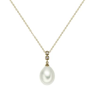 COLLIER OR JAUNE 750/00 PERLE DE CULTURE EAU DOUCE CHINE 10/10,5MM