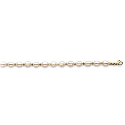 COLLIER OR JAUNE 375/00 PERLE DE CULTURE EAU DOUCE CHINE 5,5/6MM