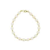 BRACELET OR JAUNE 375/00 PERLE DE CULTURE EAU DOUCE CHINE 5,5/6MM