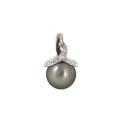 PENDENTIF OR GRIS 750/00 PERLE DE CULTURE TAHITI 13/14MM