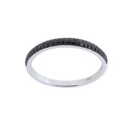 BAGUE OR GRIS 750/00 1.53g 54 DIAMANTS NOIRS 0.21CT