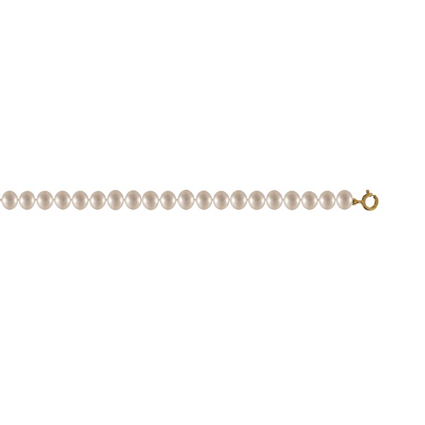 COLLIER 42 CM OR JAUNE 750/00 AKOYA JAPON 7/7.5MM RONDE FERMOIR BOUEE 1.09 GR