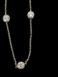 BRACELET OR JAUNE 750/00 1.45g 3 DIAMANTS RONDS 0.75CT