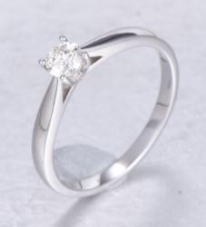 BAGUE OR GRIS 750/00 2.60g 1 DIAMANT 0.25CT T54