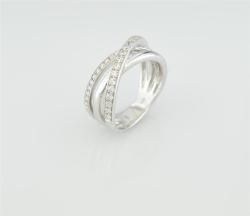 BAGUE ARGENT 925/00 T53 3.68g ZIRCON CZ0.52 SV5.98