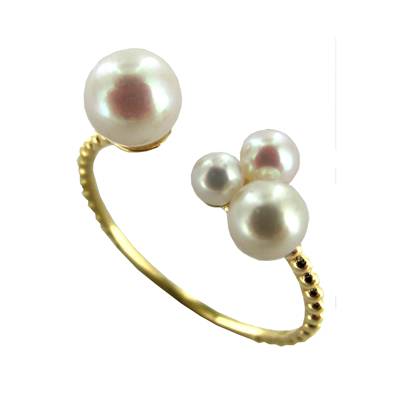 BAGUE OR JAUNE 750/00 PERLE DE CULTURE AKOYA JAPON