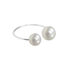 BAGUE OR GRIS 750/00 PERLE DE CULTURE EAU DOUCE CHINE 6,5/8,5MM