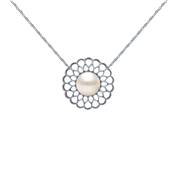 COLLIER OR GRIS 750/00 2.00g AKOYA JAPON 6,5/7MM RONDE BLANCHE