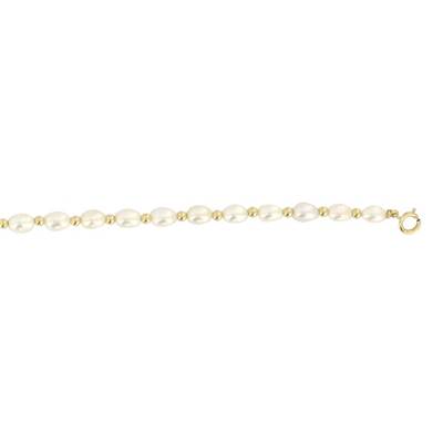 COLLIER OR JAUNE 375/00 PERLE DE CULTURE EAU DOUCE CHINE 4,5/5MM