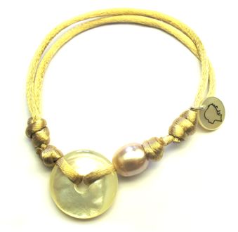 BRACELET ARGENT 925/00 0.01g EAU DOUCE CHINE 9/10MM NACRE+JETON