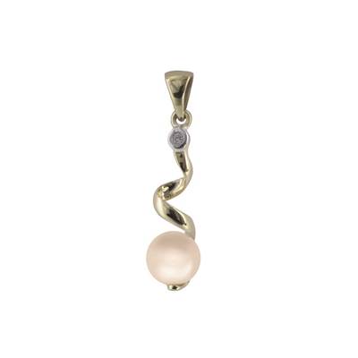 PENDENTIF OR JAUNE 750/00 PERLE DE CULTURE EAU DOUCE CHINE 6/6,5MM