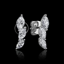 BO OR GRIS 750/00 1.96g 6 DIAMANTS MARQUISES 1.00CT