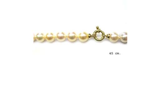 Parure collier Akoya 7/7.5 mm et bracelet Akoya 6/6.5 mm Or jaune 750/00 2.09gr