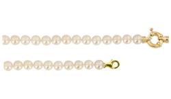 PARURE COLLIER OR JAUNE 750/00 1.04g 7/7.5MM + BRACELET 0.54g  AKOYA JAPON 6/6,5MM SEMI-RONDE