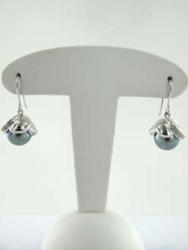 BO ARGENT 925/00 3.40g MERS DU SUD TAHITI 8/9MM BOUTON 20 TOPAZE BLANC