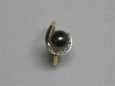BAGUE OR JAUNE 750/00 PERLE DE CULTURE MERS DU SUD TAHITI 8/9MM