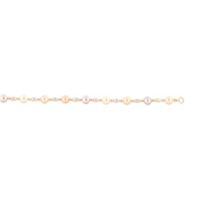 COLLIER OR JAUNE 750/00 PERLE DE CULTURE EAU DOUCE CHINE 7/7,5MM