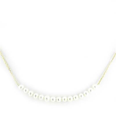 COLLIER OR JAUNE 750/00 PERLE DE CULTURE EAU DOUCE CHINE 3/3,5MM
