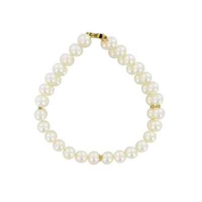 BRACELET OR JAUNE 750/00 PERLE DE CULTURE EAU DOUCE CHINE 6/6,5MM
