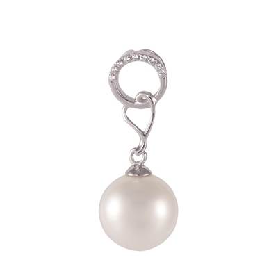 PENDENTIF OR GRIS 375/00 PERLE DE CULTURE EAU DOUCE CHINE 9,5/10MM