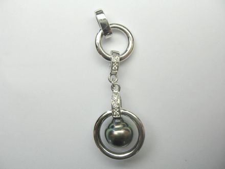 PENDENTIF ARGENT 925/00 4.75g MERS DU SUD TAHITI 9/10MM POIRE ARGENT