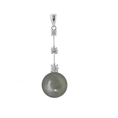 PENDENTIF OR GRIS 750/00 PERLE DE CULTURE MERS DU SUD TAHITI