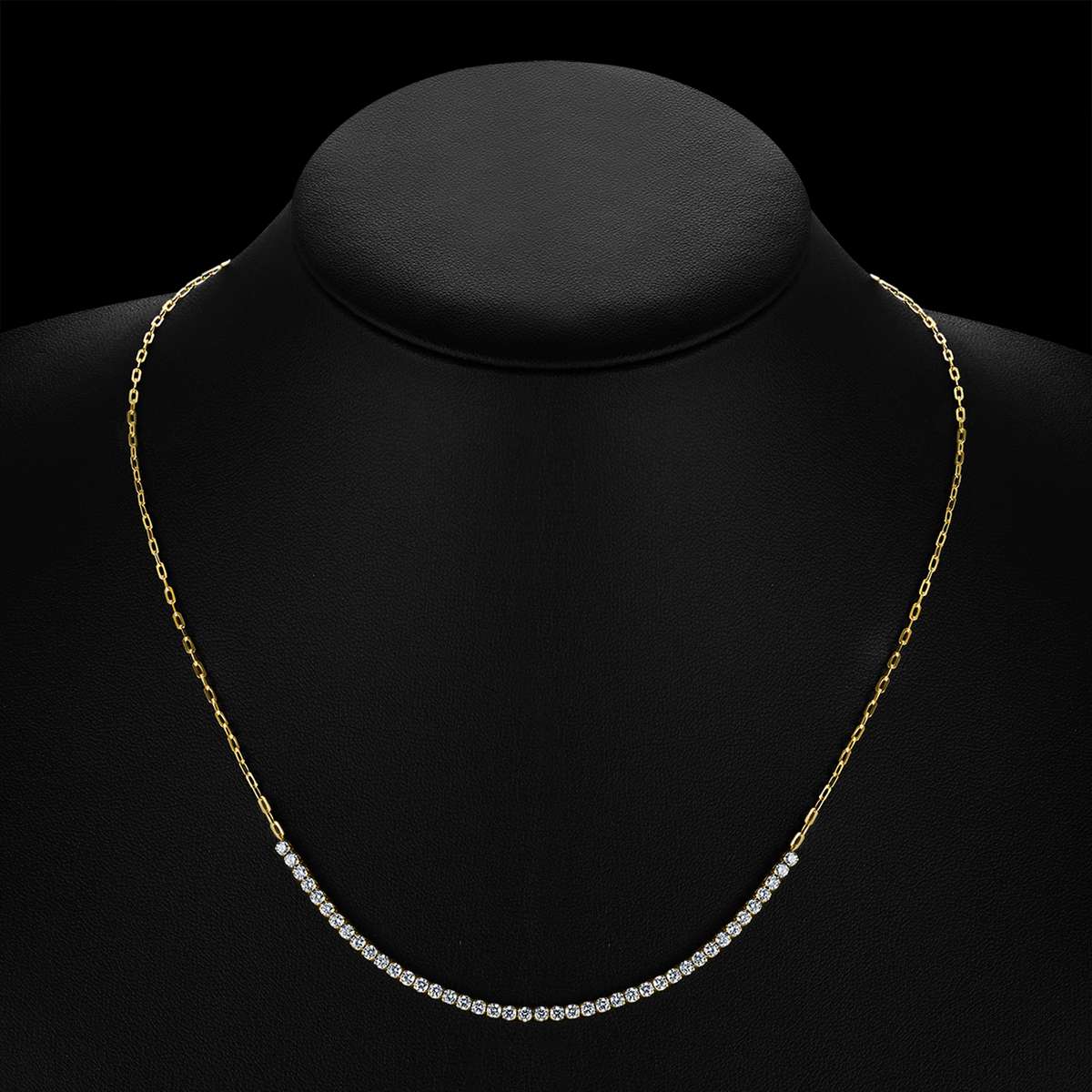 COLLIER OR JAUNE 750/00 2.81g 40 DIAMANTS RONDS 1.64CT