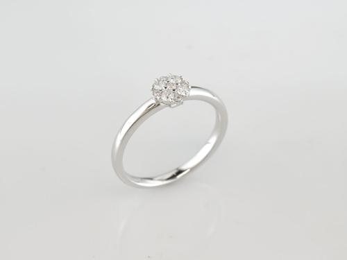 BAGUE OR JAUNE 750/00 2.66g 9 DIAMANT 0.17 T54