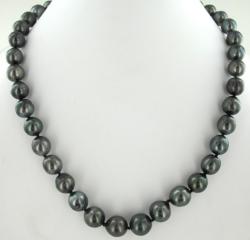 COLLIER OR GRIS 750/00 1.04g MERS DU SUD TAHITI 8/10MM SEMI-BAROQUE