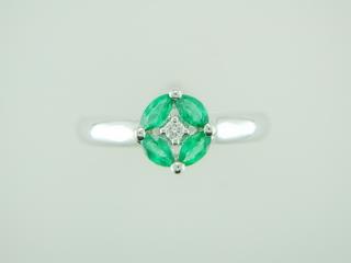 BAGUE OR JAUNE 750/00 2.90g EMERAUDE VERT T54