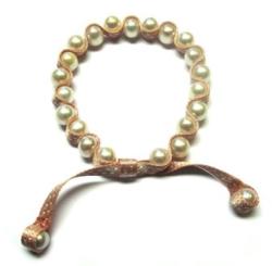 BRACELET CHINE 20.00g EAU DOUCE CHINE 7,5/8MM BAROQUE RUBAN ROSE